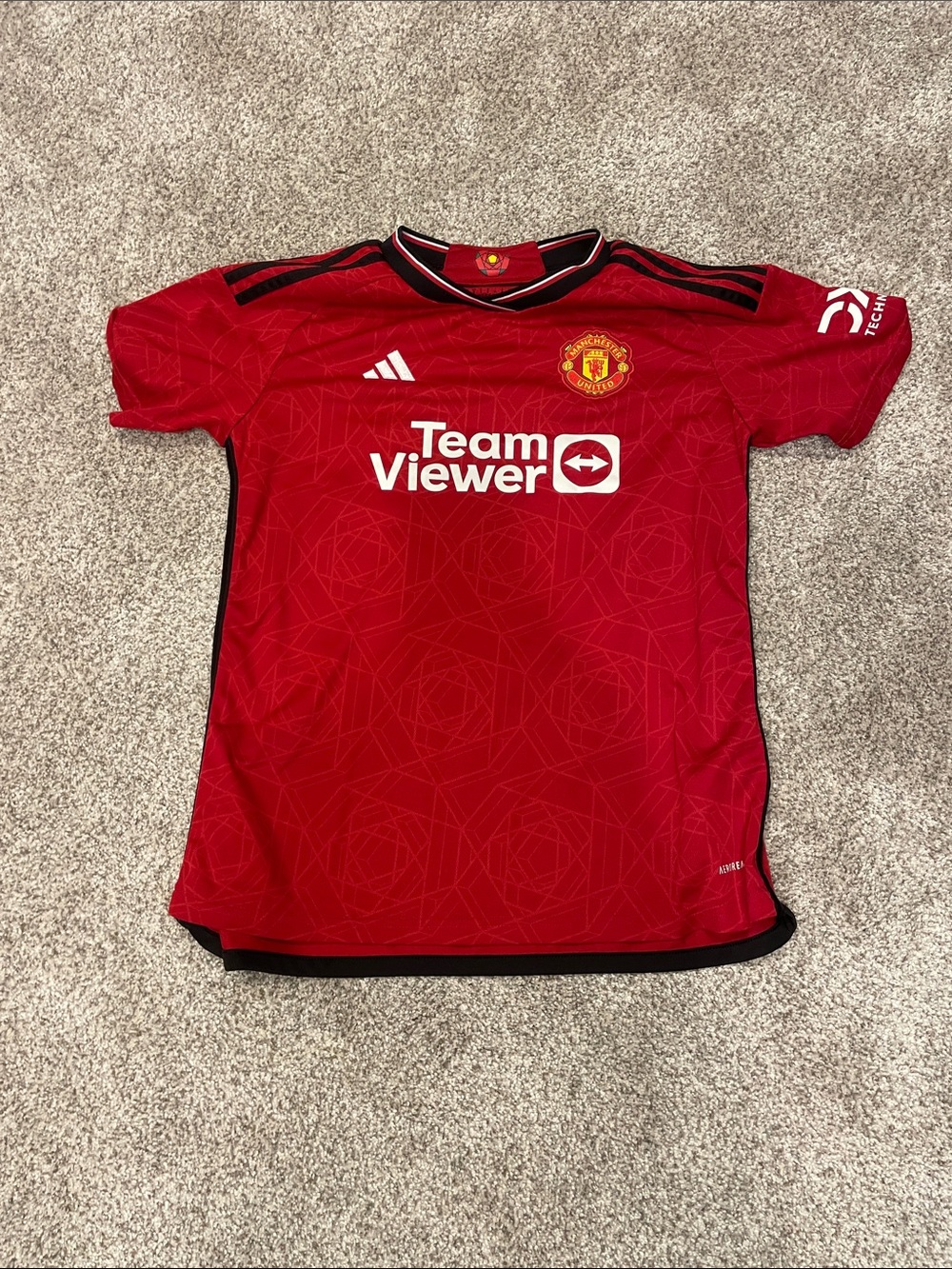 adidas Red and Black Soccer Jersey